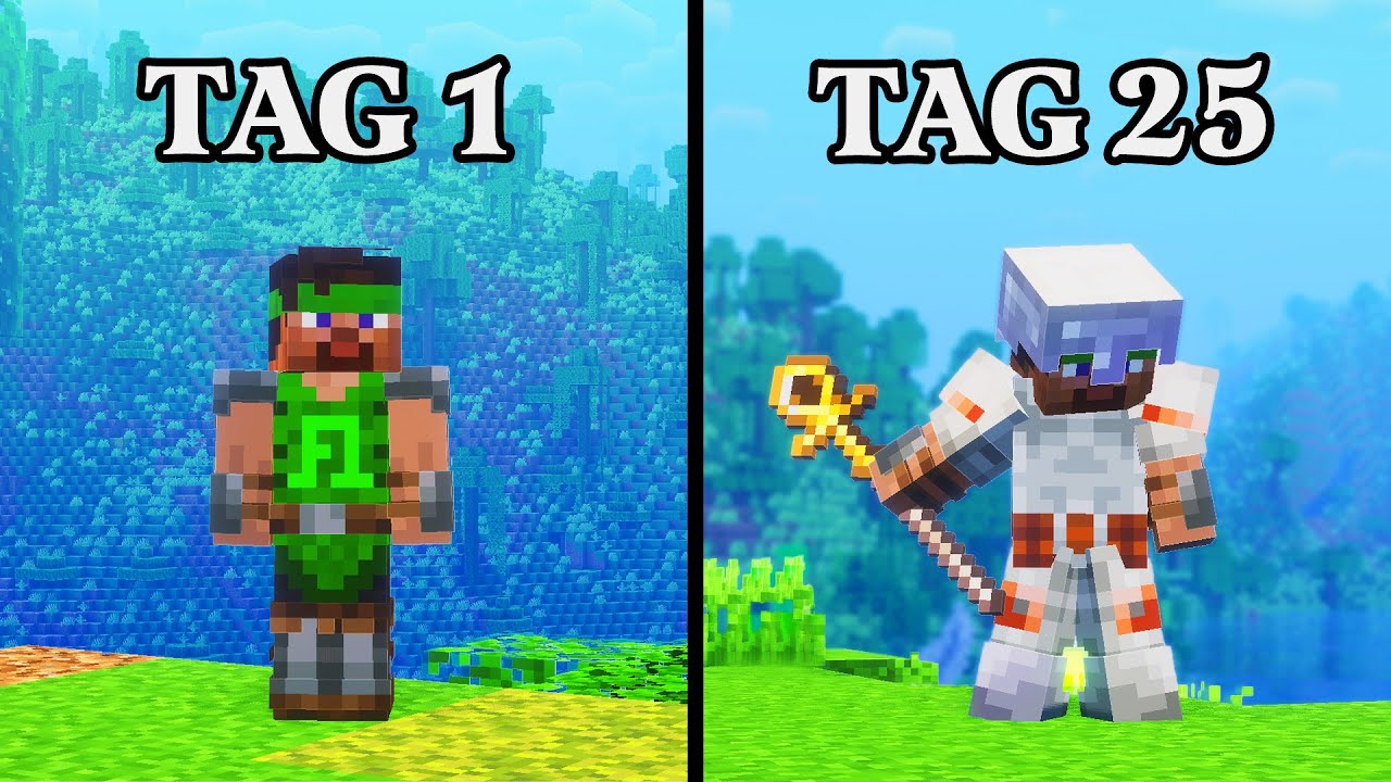 Ich habe 25 Tage Minecraft in einer Fantasy Welt gespielt!