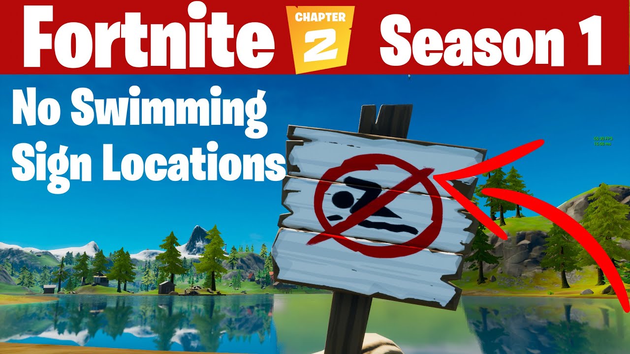 Fortnite Swim at Different No Swimming Signs Locations