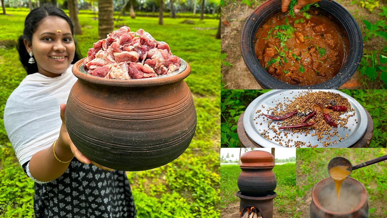 PANI MUTTON CURRY | கிராமத்து  மட்டன் தண்ணி குழம்பு மட்டன் வறுவல் செய்முறை