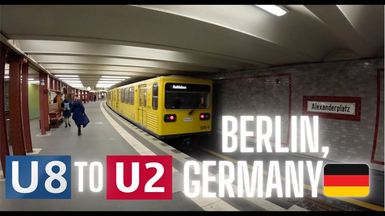 Berlin, Germany 🇩🇪, U-Bahn Ride, U8 - Bernauer Straße (Mitte) To U2 - Hausvogteiplatz (Mitte)