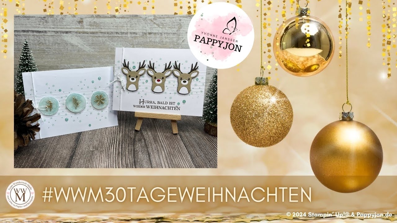 Weihnachtskarte Rudolph | #WWM30TageWeihnachten | Süße Rentier- & Winterdesigns mit Stampin’ Up!