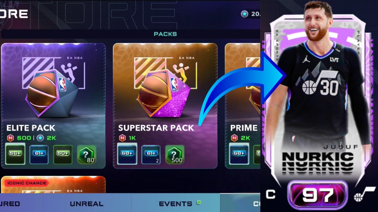 Открываю наборы, пока не вытащу элитную карту в 10 сезоне NBA LIVE MOBILE.