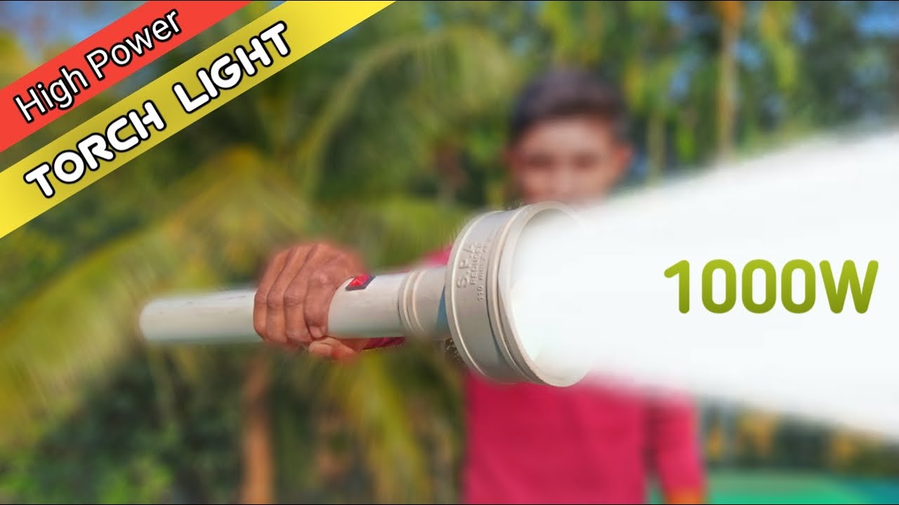 See How To Make Powerful Rechargeable Emergency LED Torch Light | Using LED Bulb And PVC Pipe