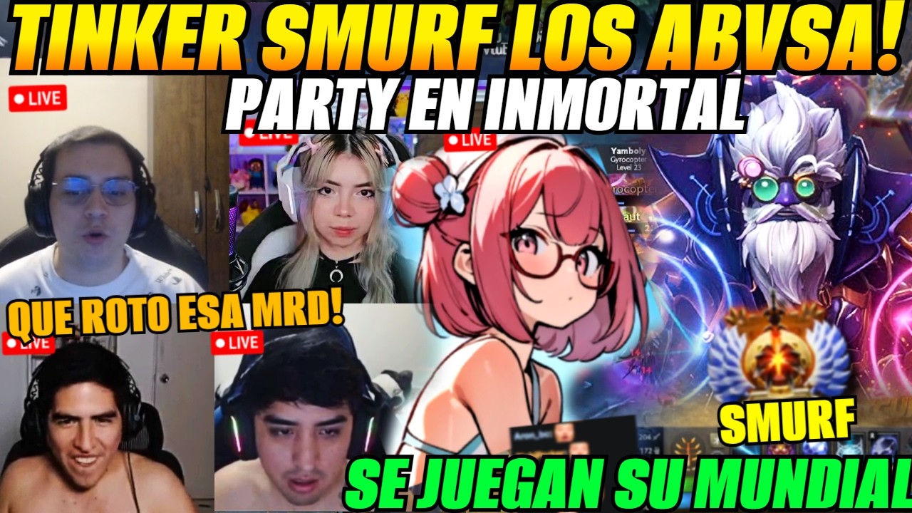😲TINKER SMURF LOS ABVSA!😲MATTHEW, BALI, LEO, KIWI CHAN y SACRED juntos en rank INMORTAL