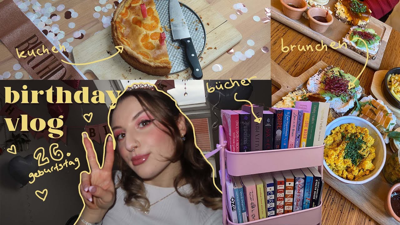 👸🏼🎀 geburtstags vlog | bücher geschenke, kuchen, zeit mit freunden,...