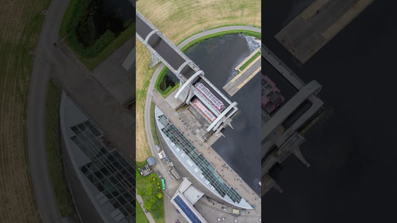 Above the famous Falkirk Wheel which links Forth & Clyde Canal with Union Canal #falkirk #scotland