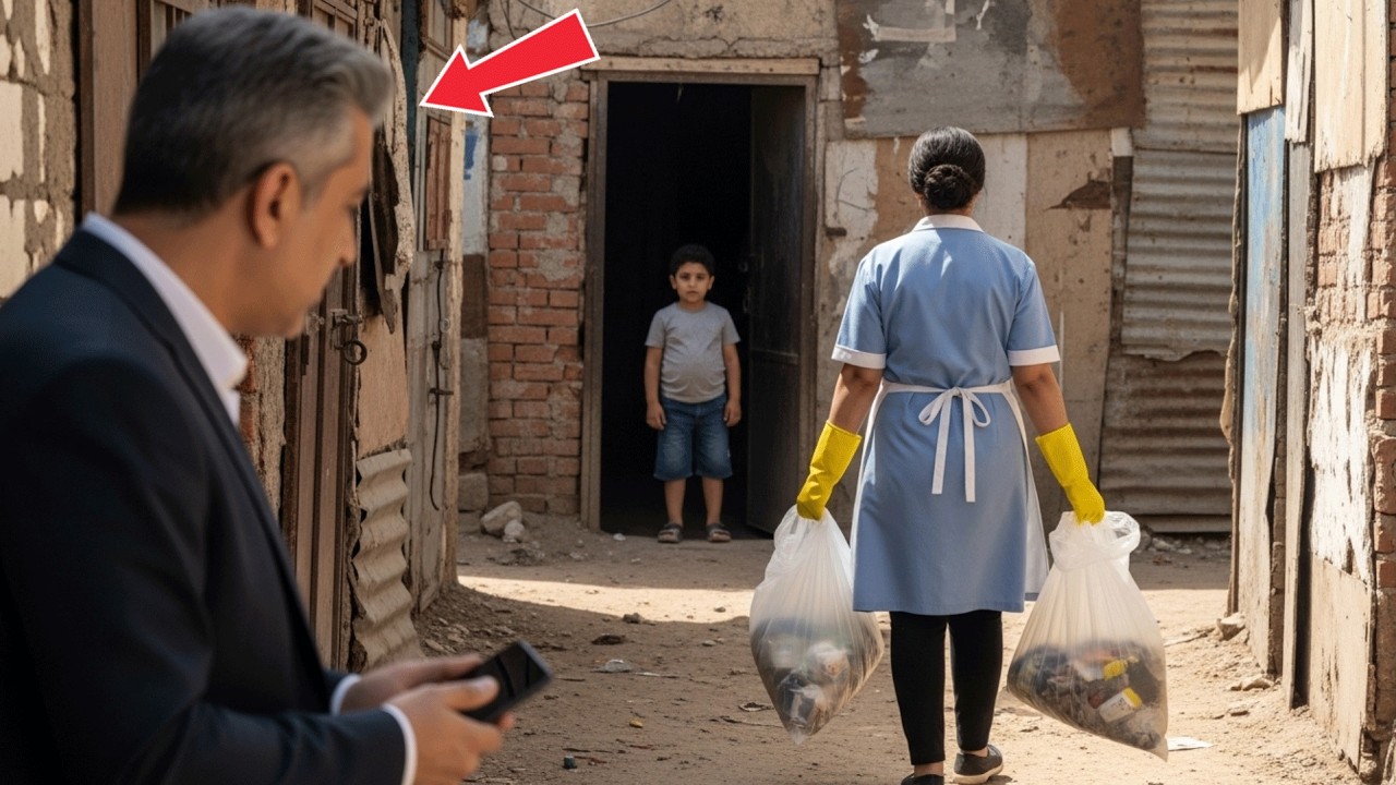 كانت الموظفة تجمع بقايا الطعام من المطعم — فتبعها المليونير واكتشف شيئًا صادمًا