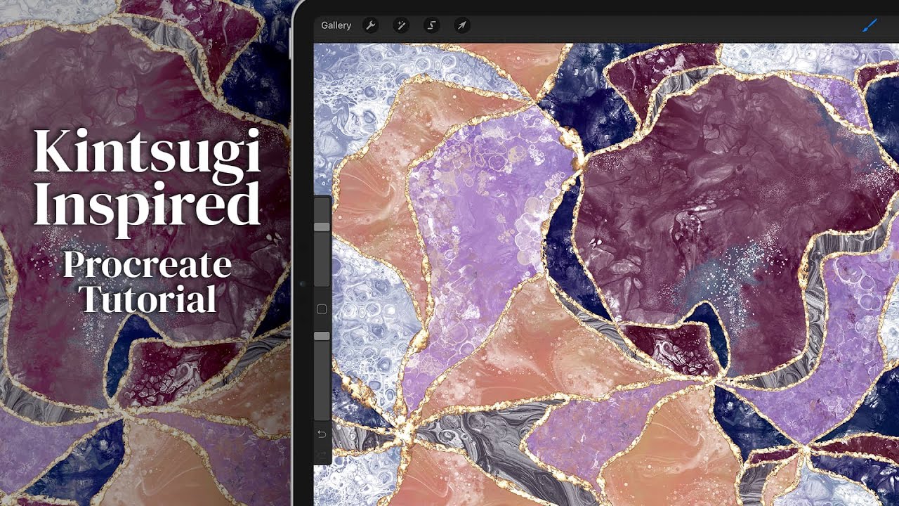 Kintsugi Inspired Digital Artwork Tutorial in Procreate