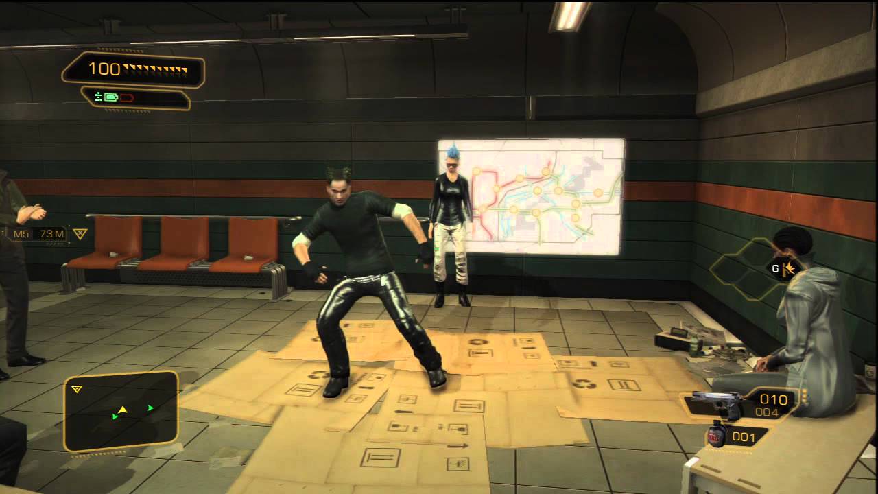 Deus Ex: Human Revolution - Subway Punk-Rocker NPC Dialogue HD Gameplay Playstation 3