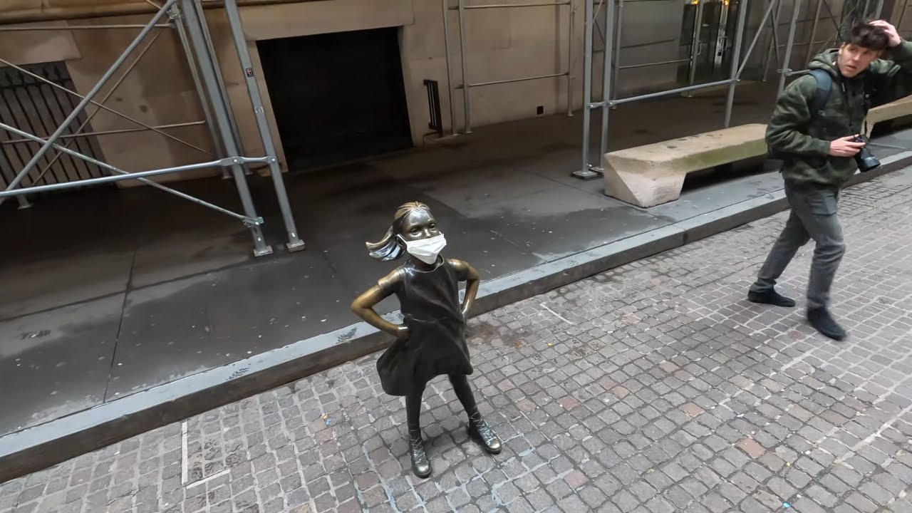 ⁴ᴷ⁶⁰ NYC State of Emergency : Wall Street & City Hall Area (March 19, 2020)