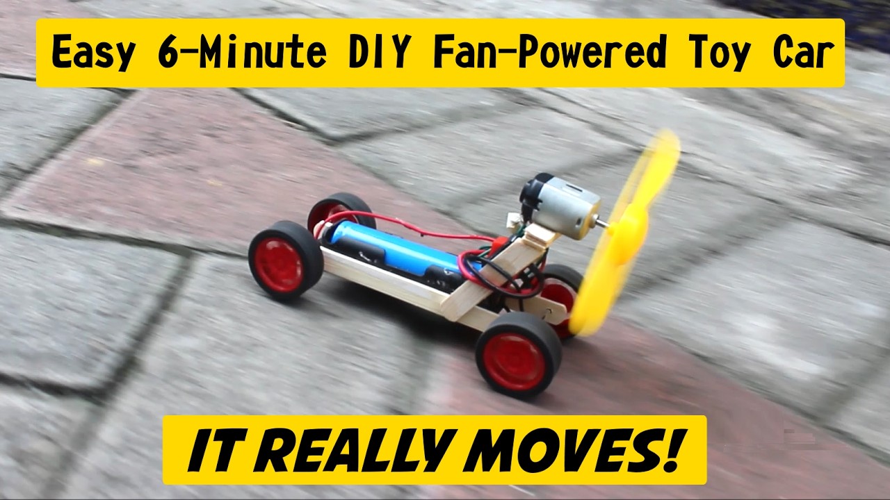 Easy 6-Minute DIY Fan-Powered Toy Car | Simple Popsicle Stick Project