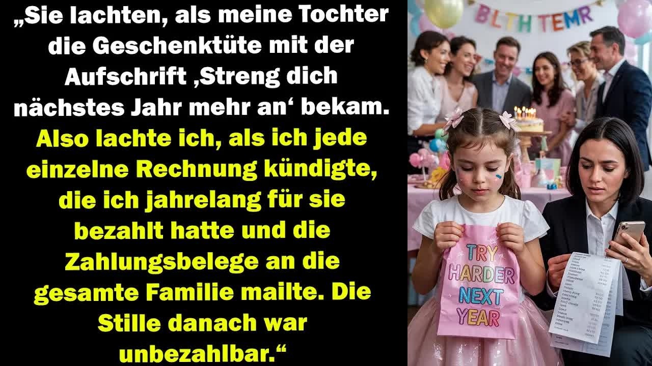 Sie verspotteten meine Tochter mit einem Geschenk  Ich schickte ihnen Rechnungen und