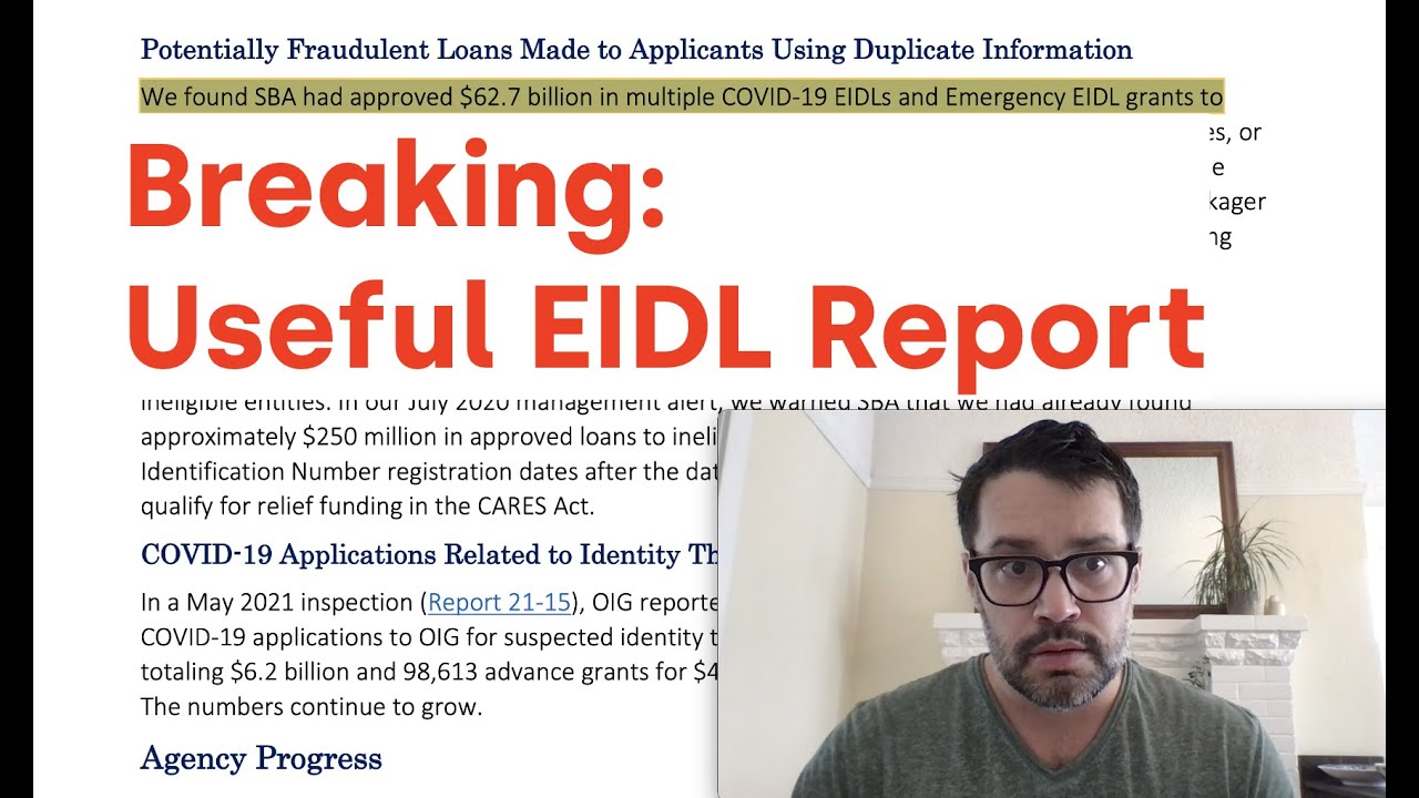 Breaking: New EIDL Report with Important (Useful) Information