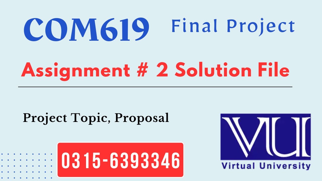 COM619 Assignment 2 Proposal Solution 2025 #com619 #proposal #project