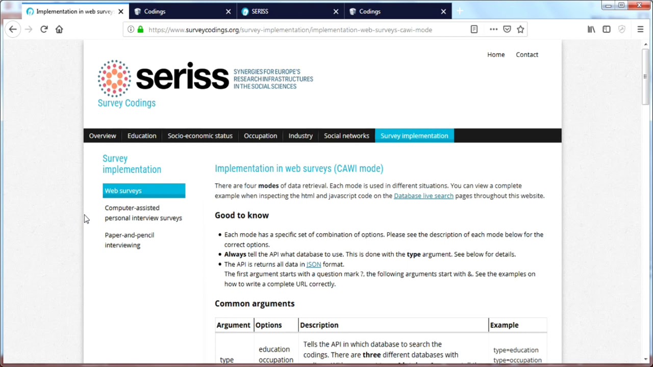 SERISS Talks - surveycodings.org