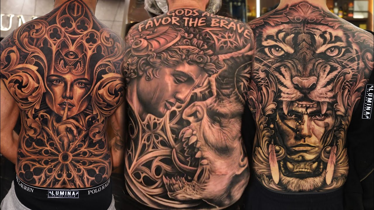 3 FULL BACK TATTOO DEFERENT STYLE - LUMINA TATTOO STUDIO