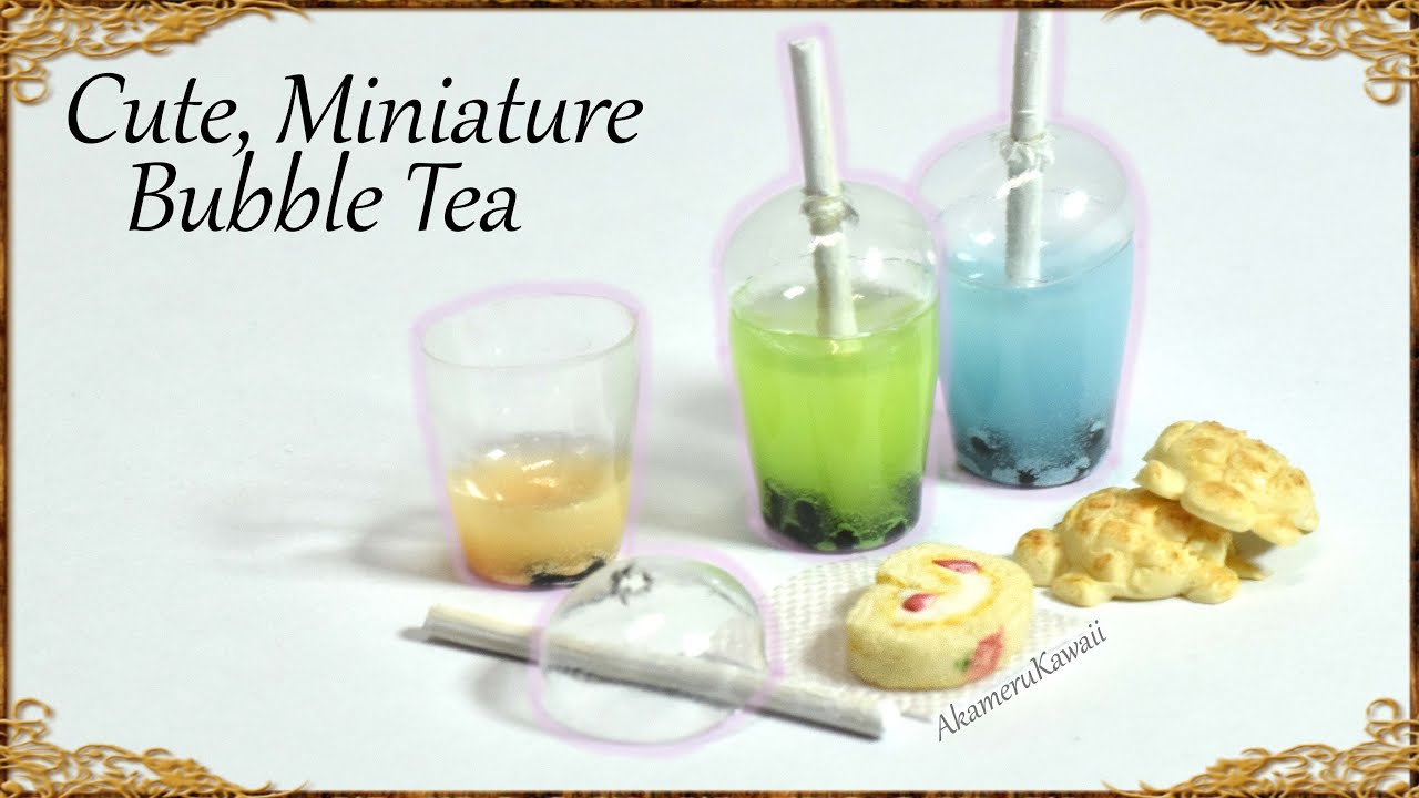 Cute Miniature Bubble Tea - Resin / Polymer Clay Tutorial