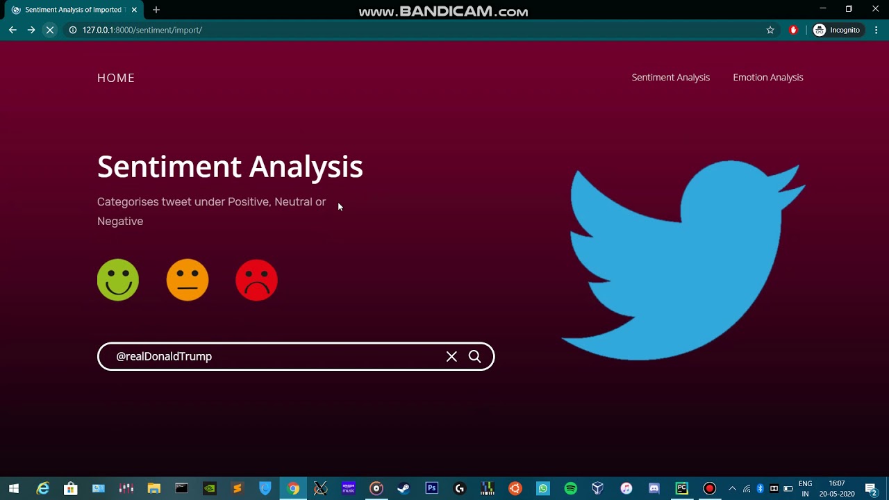 Twitter Emotion and Sentiment Analysis Webapp