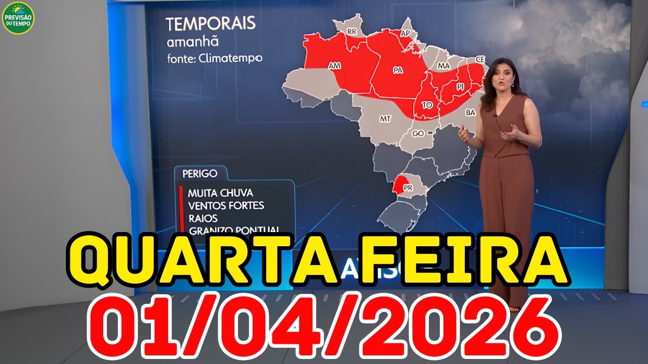 TEMPORAL EM 7 CAPITAIS: Abril come&ccedil;a com chuva forte | Previs&atilde;o do Tempo Jornal Nacional 01/04