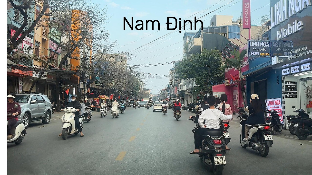 Nam Dinh, Vietnam - driving around the city center