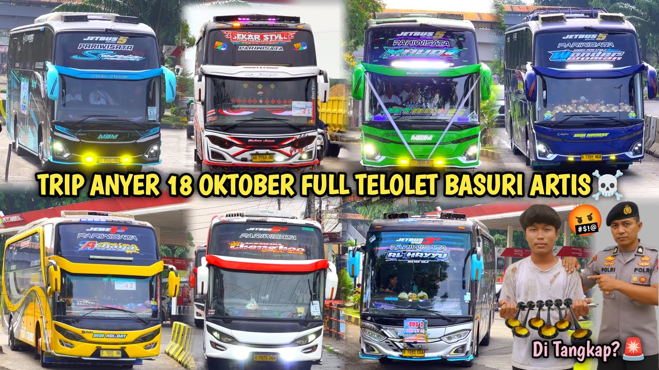 RAME FULL BUS TELOLET BASURI🥳 Hunting Bus Trip Anyer  Di Pusat Oleh Oleh CM7👏