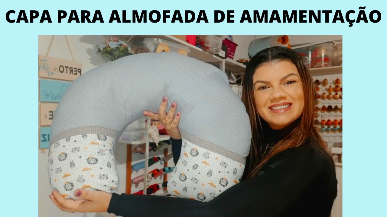 Como fazer capa para Almofada de Amamentação com ziper  - Passo a Passo rapido - Atelie da Glau