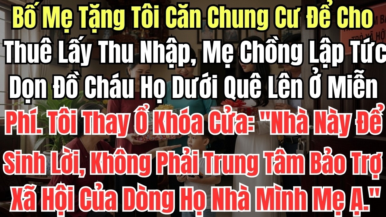 Bố Mẹ Tặng Tôi Căn Chung Cư Để Cho Thuê Lấy Thu Nhập, Mẹ Chồng Lập Tức Dọn Đồ Cháu Họ Dưới Quê