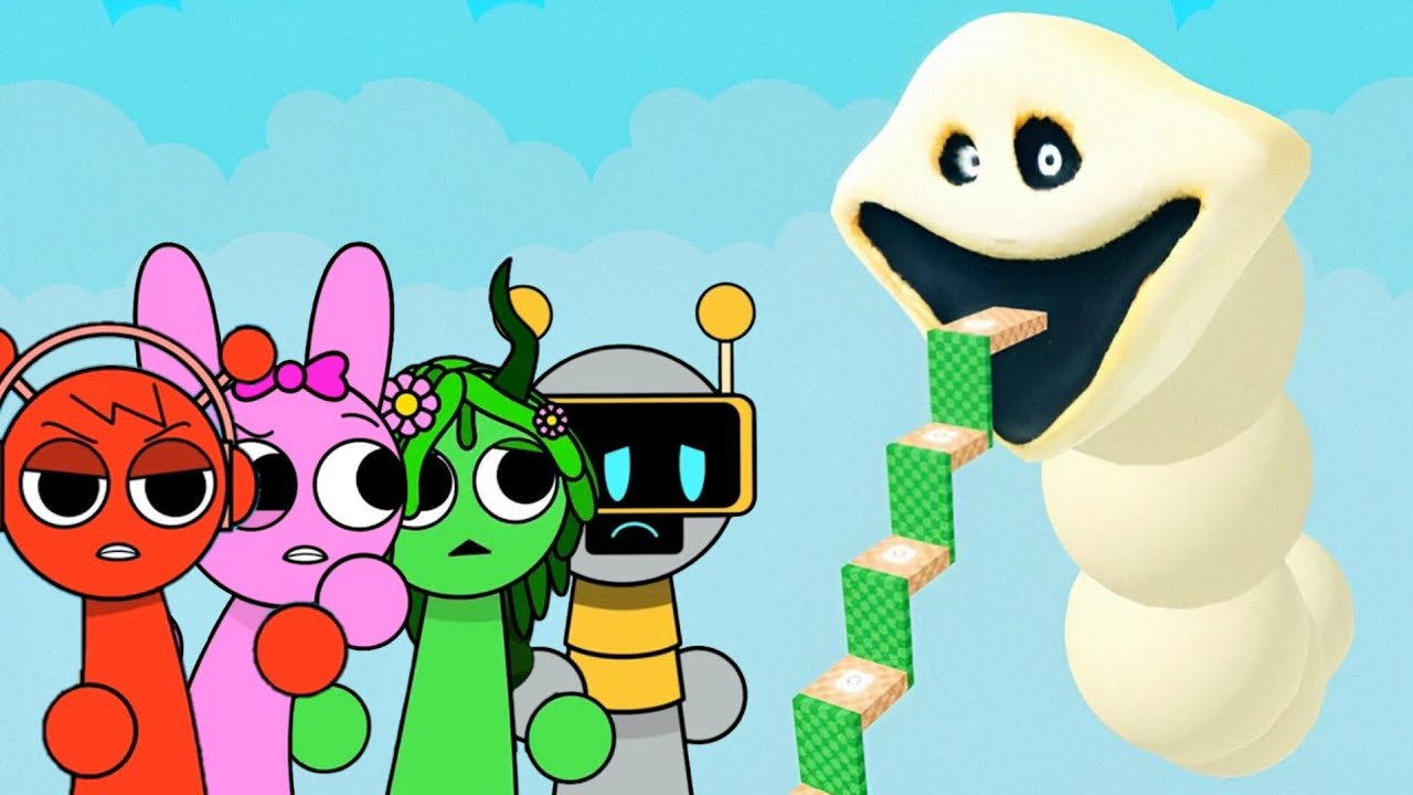 Sprunki Fun Bot & Pinki & Oren & Vineria Played Jump Into Hungry Worm in ROBLOX 
