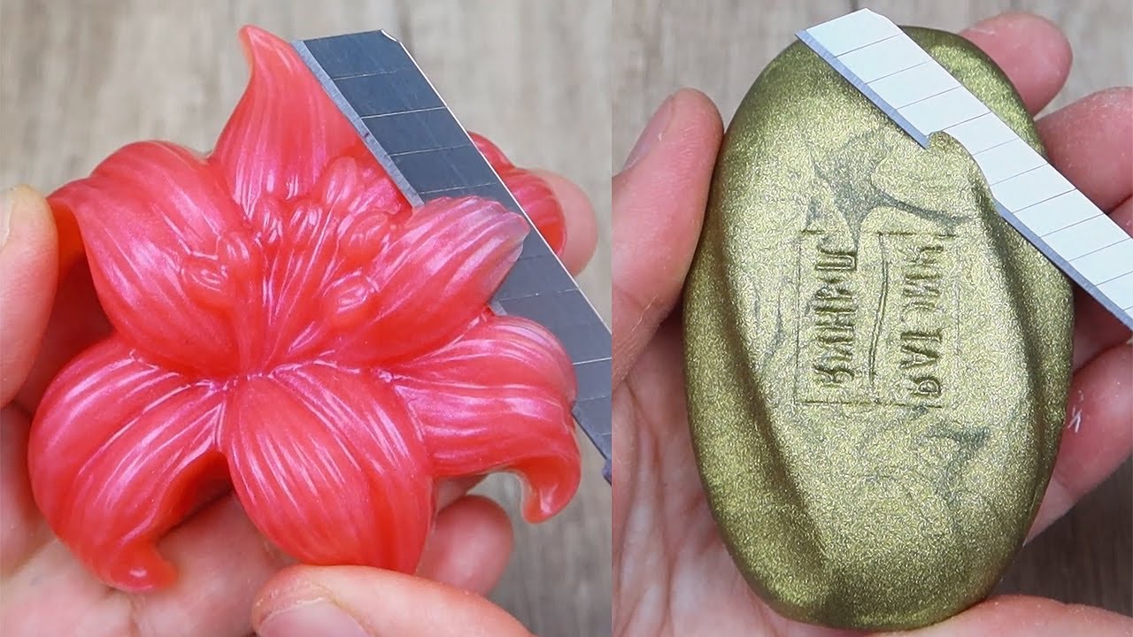 Relaxing Soap Cutting ASMR. Satisfying Soap and lipstick cutting. Corte de jabón - 970