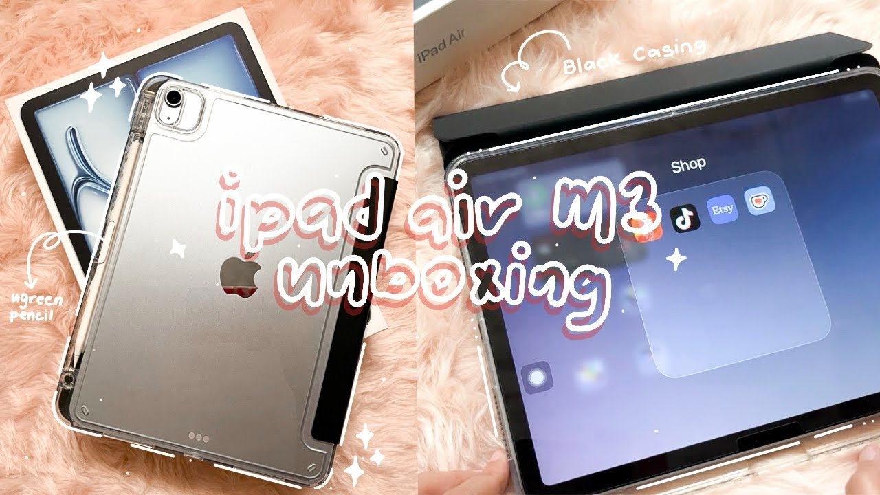 iPad Air M3 unboxing (11”, 128gb, blue) | setup + accessories 