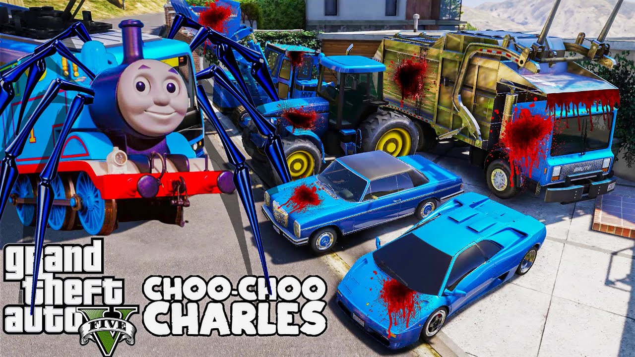 GTA 5 - Stealing Choo-Choo Charles Cars With Franklin | (Real Life Cars #213)