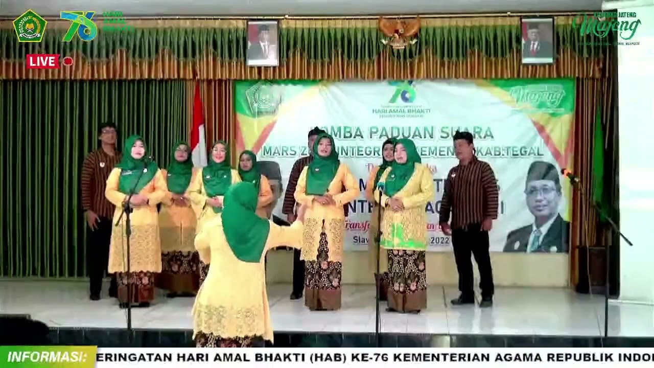 PADUAN SUARA MAN 1 TEGAL JUARA 2 LOMBA PADUS MARS ZONA INTEGRITAS KEMENAG KAB.TEGAL
