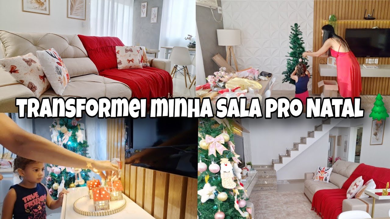 DECORAÇÃO DE NATAL NA SALA|MONTANDO A ÁRVORE E DECORANDO A CASA🌲
