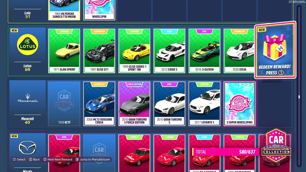 All Car Manufacturer Rewards - Forza Horizon 5