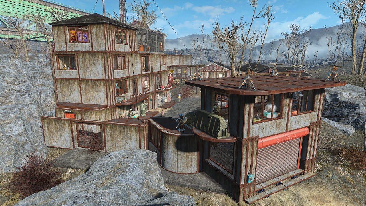 Fallout 4 - OUTPOST ZIMONJA 2.0 - Setllement build tour - NO MODS