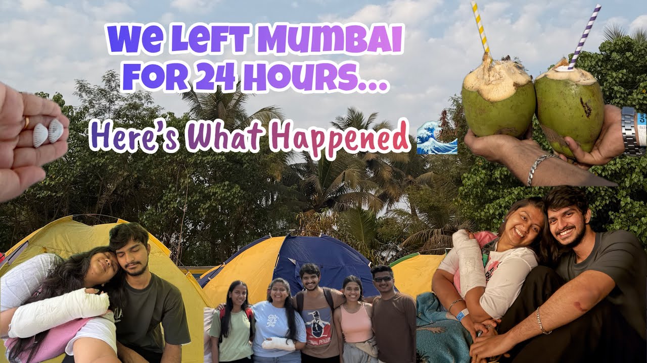 Mumbai locals to beach campers 🌊⛺ | Train ➝ Jetty ➝ Tent life in Alibaug | Best budget weekend ever!