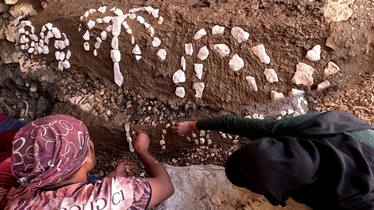 Part 6: Building and finishing a part of the house and decorating the house with stone#doora#nomads#