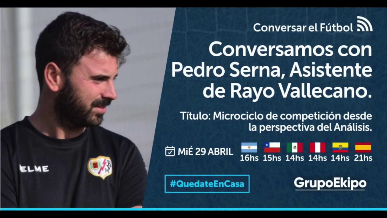 Conversar el Fútbol, 29/4/2020 charlamos con Pedro Serna, entrenador del Rayo Vallecano de Madrid