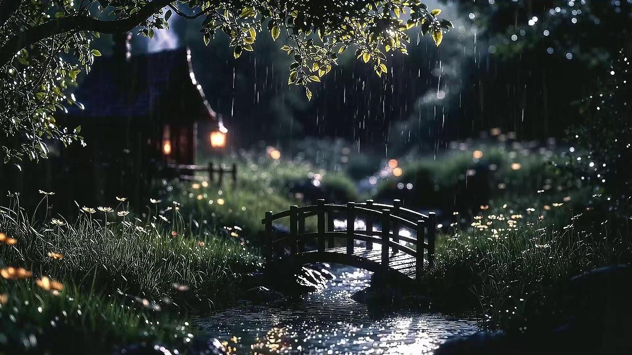 Rainy Forest Cabin Ambience | Cozy Night, Fireplace & Deep Relaxation | Black Screen Sleep Sounds