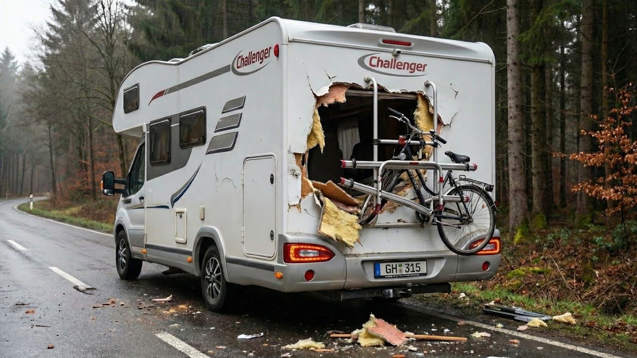 Wohnmobil Unfall 😱 Reparatur Wohnmobil Heckschaden. Loch in Heckwand wird repariert Schnurrbusch