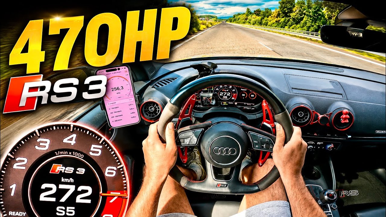 470HP AUDI RS3 8V is a SMALL CAR with a BIG PUNCH on the AUTOBAHN!