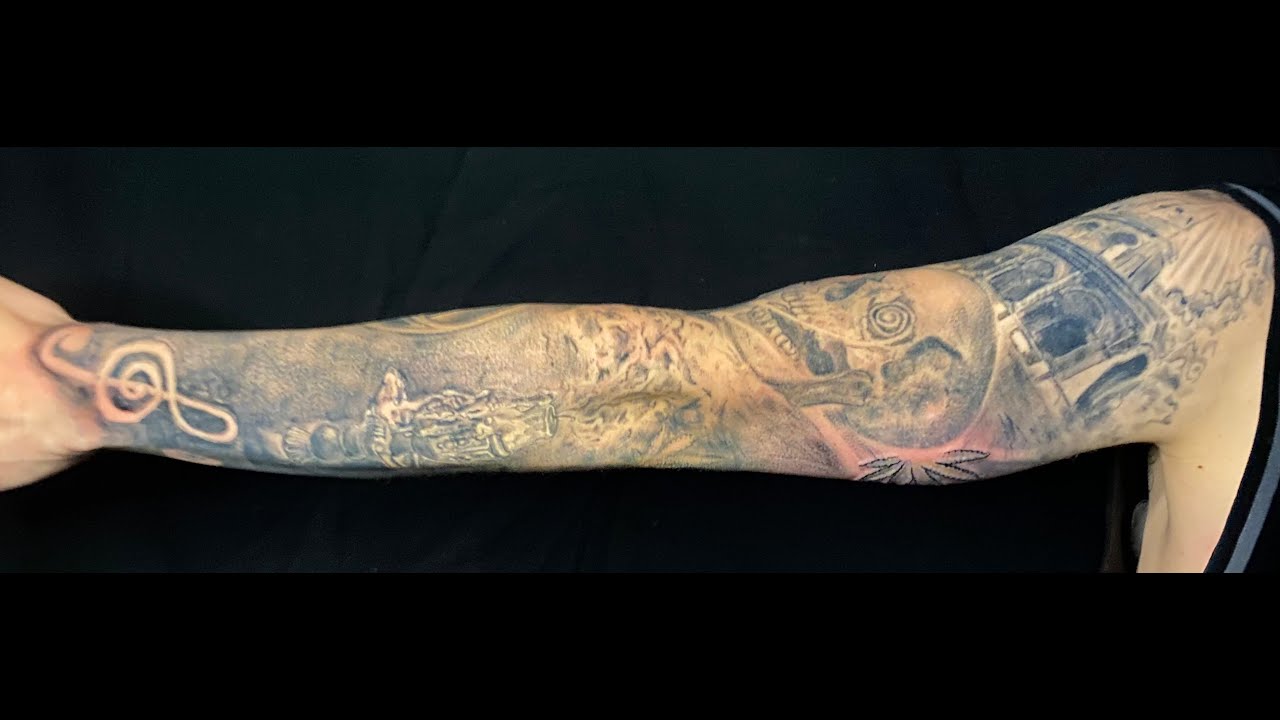 Black and Grey Tattoos, Sleeve Tattoo, Time-Lapse, Calming/Relaxing Video David Fabian Tattoos