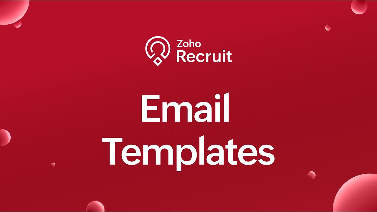 Create and Use Email Templates in Zoho Recruit