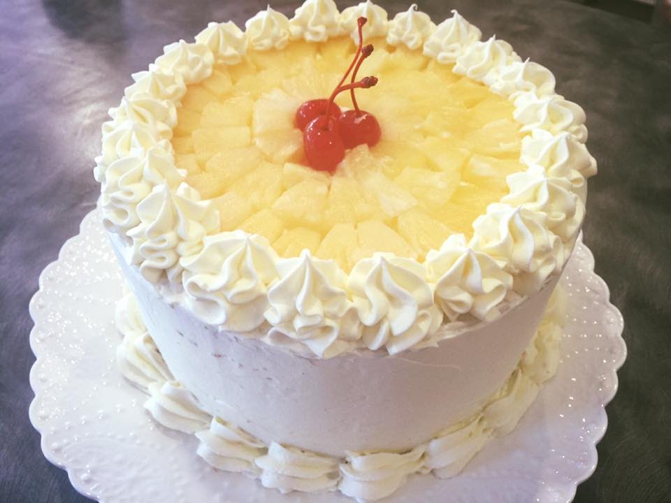 Pineapple Chiffon Cake With  Whipped Cream Icing