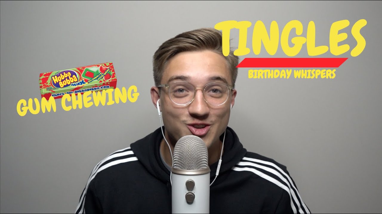 ASMR Gum Chewing Hand Sounds Birthday Celebration Storytime