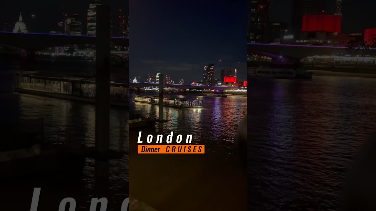 London : having dinner on a River Thames boat cruise !