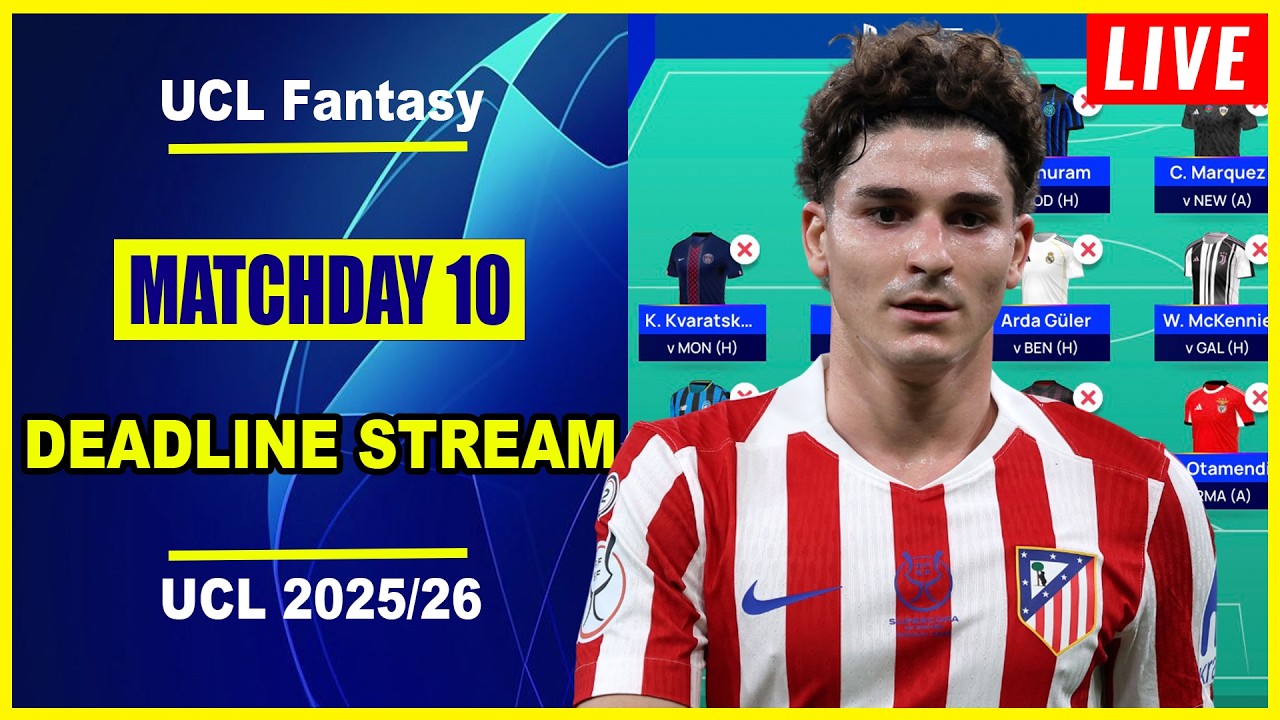 UCL Fantasy Matchday 10: DEADLINE STREAM | Live Q&A | Champions League Fantasy Tips 2025/26