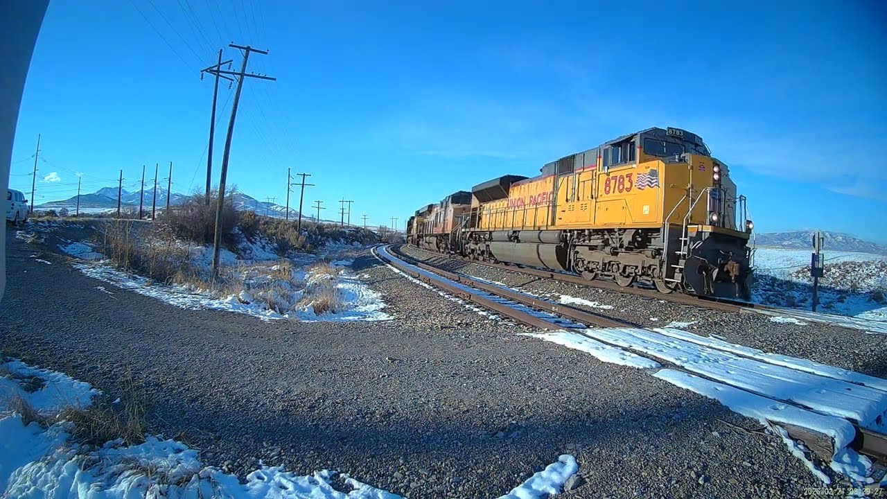 Union Pacific MOGPD on February 21, 2026, at the Wheelon Siding on the Ogden Subdivision 2.1