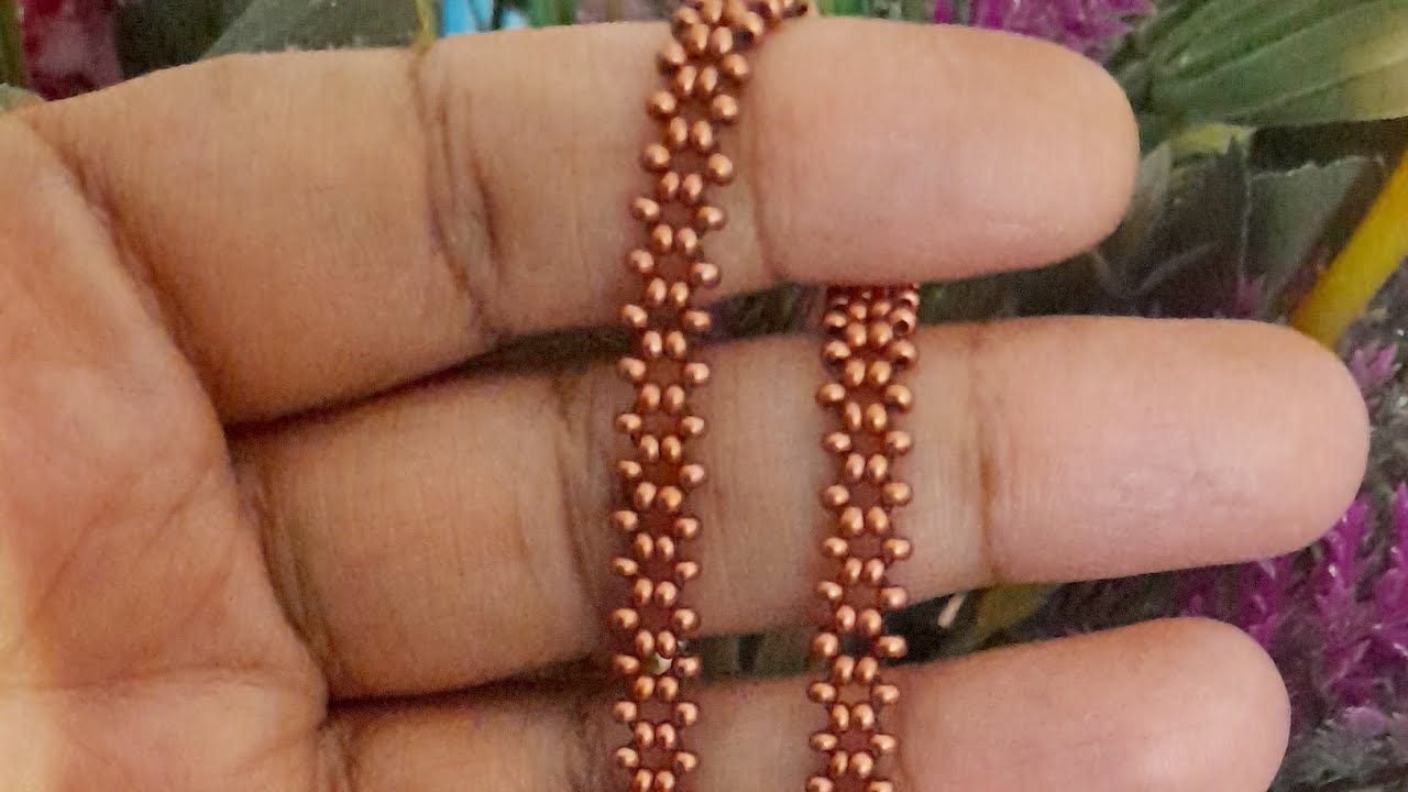 Kum Boncuktan  Bileklik Ve Halhal Yapımı 💥   Bangle Bracelet Making 💥💫