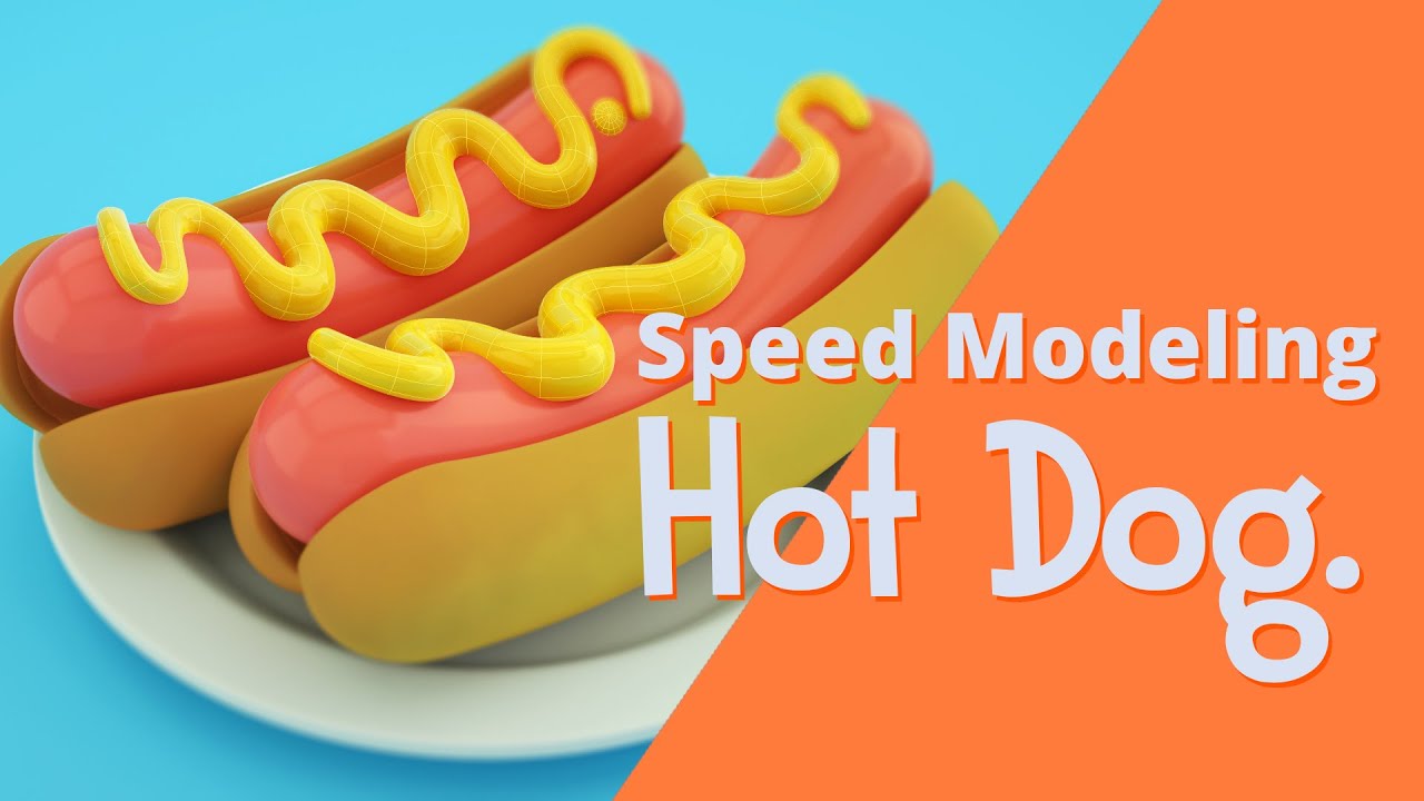 Speed modeling a stylized hot dog
